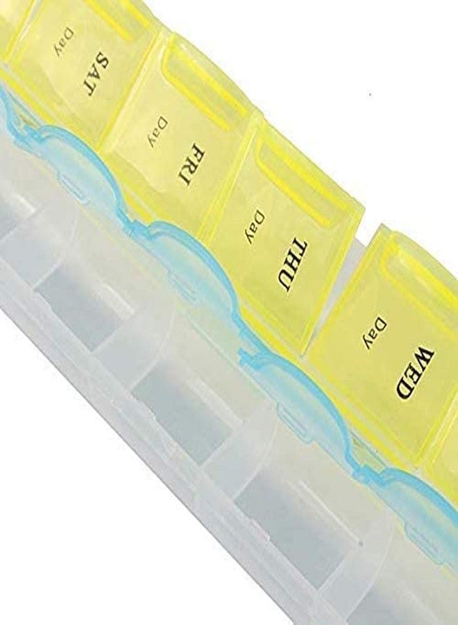 KANABEE علبة تنظيم الأدوية من كانابي، علبة تنظيم أقراص لمدة 7 أيام (صباحًا ومساءً)، علبة تنظيم حبوب أسبوعية بأغطية محكمة الإغلاق - Image 2